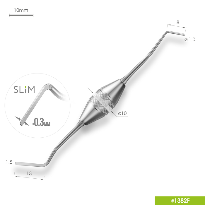 Картинка Гладилка удлиненная узкая SLIM c цилиндрическим штопфером O1.0mm эргономичная ручка O10mm 0 из 5 