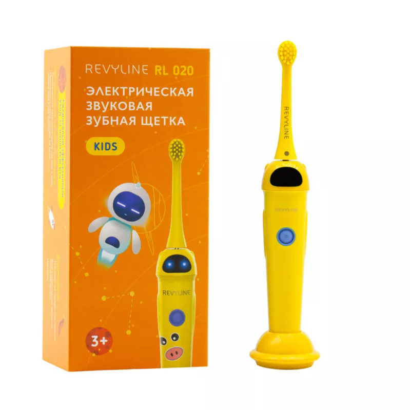 Детска электрическая звуковая зубная щетка Revyline RL 020 желтая